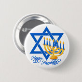 Badge Rond 5 Cm Bouton de Hanoukka (Devant & derrière)