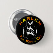 Badge Rond 5 Cm Bouton de Harlem le Taekwondo (Devant & derrière)