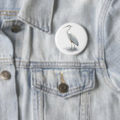 Badge Rond 5 Cm Bouton de héron de grand bleu (En situation)