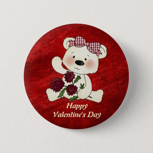 Badge Rond 5 Cm Bouton de heureuse Sainte-Valentin (Devant)