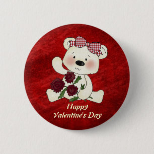 Badge Rond 5 Cm Bouton de heureuse Sainte-Valentin