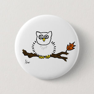 Badge Rond 5 Cm Bouton de hibou de Milou