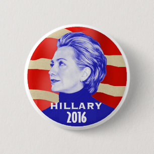 Badge Rond 5 Cm Bouton de Hillary 2016