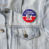 Badge Rond 5 Cm Bouton de Hillary 2016 (En situation)