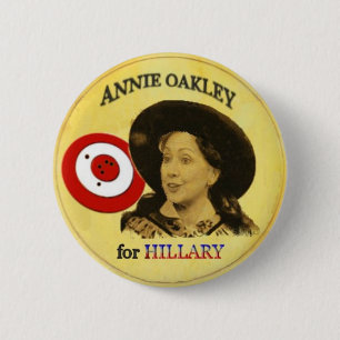 Badge Rond 5 Cm Bouton de Hillary Annie Oakley