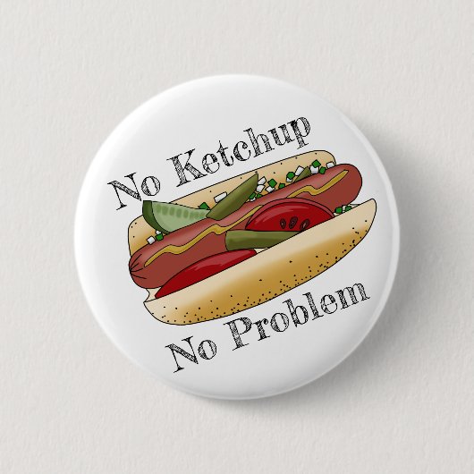Badge Rond 5 Cm Bouton de hot-dogs de Chicago (Devant)