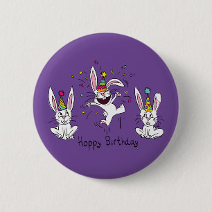 Badge Rond 5 Cm Bouton de houblon heureux de Pin de lapins