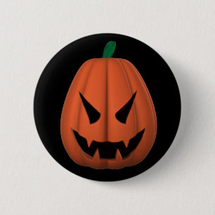 Badge Rond 5 Cm Bouton de Jack O'Lantern de vampire