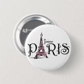 Badge Rond 5 Cm Bouton de J'aime Paris (Devant & derrière)