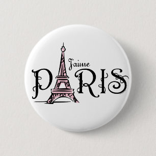Badge Rond 5 Cm Bouton de J'aime Paris