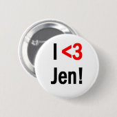 Badge Rond 5 Cm Bouton de Jen du coeur I (Devant & derrière)