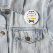 Badge Rond 5 Cm Bouton de jeu en pixel art (En situation)