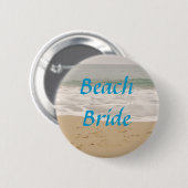 Badge Rond 5 Cm Bouton de jeune mariée de plage : Version de (Devant & derrière)