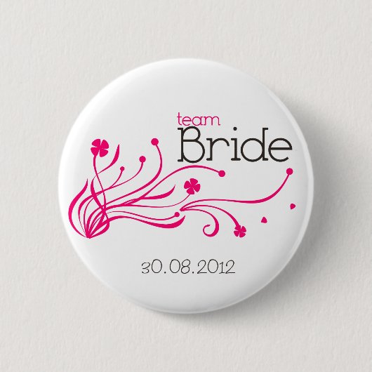 Badge Rond 5 Cm Bouton de jeune mariée d'équipe (Devant)