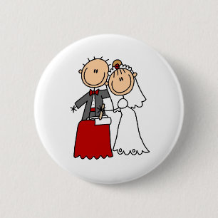 Badge Rond 5 Cm Bouton de jeunes mariés
