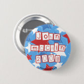 Badge Rond 5 Cm Bouton de John McCain 2008 (Devant & derrière)