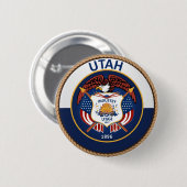 Badge Rond 5 Cm Bouton de joint de drapeau d'État des Utah (Devant & derrière)