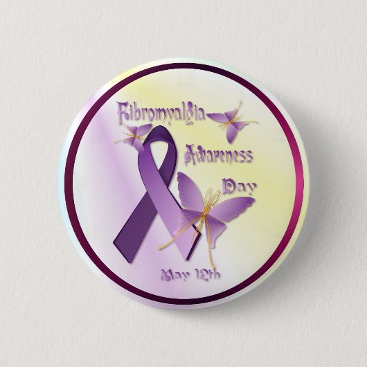 Badge Rond 5 Cm Bouton de jour de conscience de fibromyalgie (Devant)