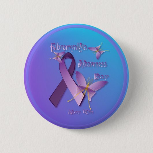 Badge Rond 5 Cm Bouton de jour de conscience de fibromyalgie (Devant)