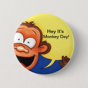 Badge Rond 5 Cm Bouton de jour de singe