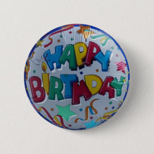 Badge Rond 5 Cm Bouton de joyeux anniversaire