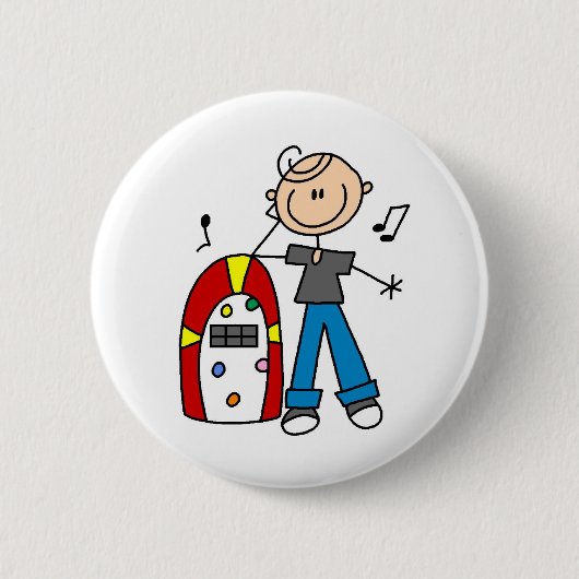 Badge Rond 5 Cm Bouton de juke-box de rock (Devant)