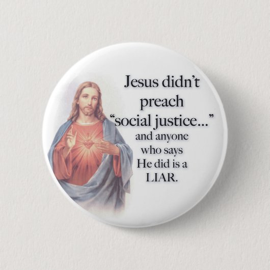 Badge Rond 5 Cm Bouton de justice sociale de Jésus (Devant)