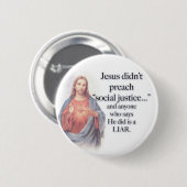Badge Rond 5 Cm Bouton de justice sociale de Jésus (Devant & derrière)