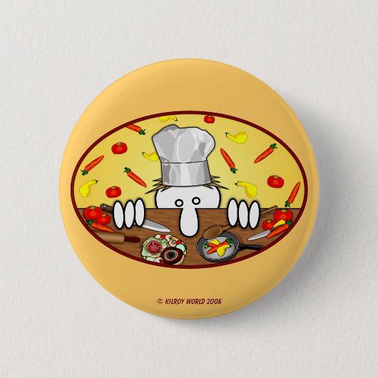 Badge Rond 5 Cm Bouton de Kilroy de chef (Devant)