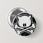 Badge Rond 5 Cm Bouton de Kitty de crâne (Devant & derrière)