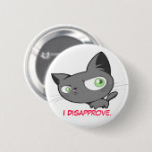 Badge Rond 5 Cm Bouton de Kitty de désapprobation (Devant & derrière)