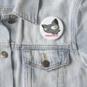 Badge Rond 5 Cm Bouton de Kitty de désapprobation (En situation)
