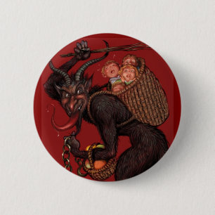 Badge Rond 5 Cm Bouton de Krampus