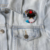 Badge Rond 5 Cm Bouton de Kyoto (En situation)