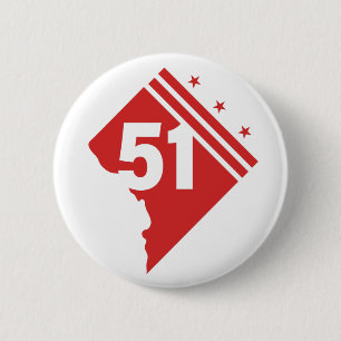 Badge Rond 5 Cm Bouton de la 51e création d'un état à Washingto