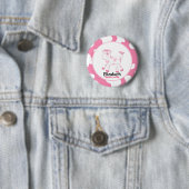 Badge Rond 5 Cm Bouton de la balise de nom Customisée de la vache  (En situation)