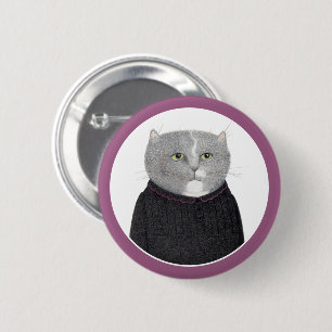 Badge Rond 5 Cm Bouton de la broche ronde CAT DU MÉNAGE