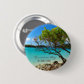 Badge Rond 5 Cm Bouton de la broche tropicale St. John USVI de Cin (Devant & derrière)