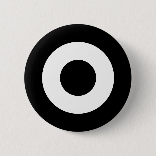 Badge Rond 5 Cm Bouton de la cible, noir et blanc (Devant)