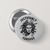 Badge Rond 5 Cm Bouton de la colère de Méduse (Devant & derrière)