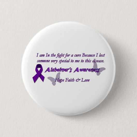 Badge Rond 5 Cm Bouton de la conscience d'Alzheimer (Devant)