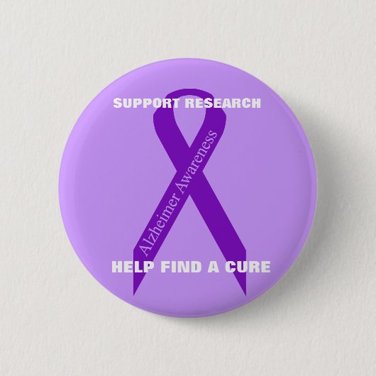 Badge Rond 5 Cm Bouton de la conscience d'Alzheimer (Devant)