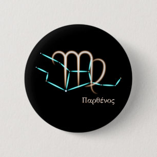 Badge Rond 5 Cm Bouton de la constellation du zodiaque Vierge