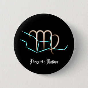 Badge Rond 5 Cm Bouton de la constellation du zodiaque Vierge