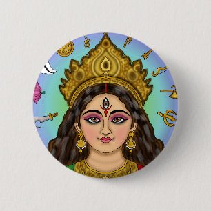 Badge Rond 5 Cm Bouton de la déesse Durga