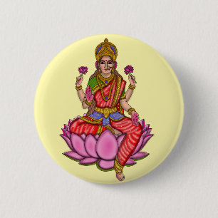 Badge Rond 5 Cm Bouton de la déesse Lakshmi