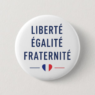 Badge Rond 5 Cm Bouton de la devise française Liberté Égalité Frat