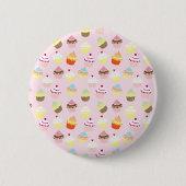 Badge Rond 5 Cm Bouton de la fête de cupcake (Devant)