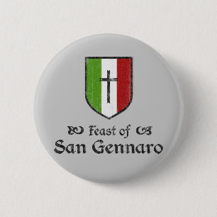Badge Rond 5 Cm Bouton de la Fête de San Gennaro
