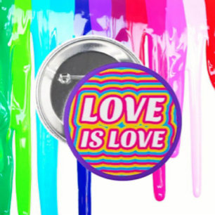 Badge Rond 5 Cm Bouton de la Fierté "L'amour est l'amour" - Anneau